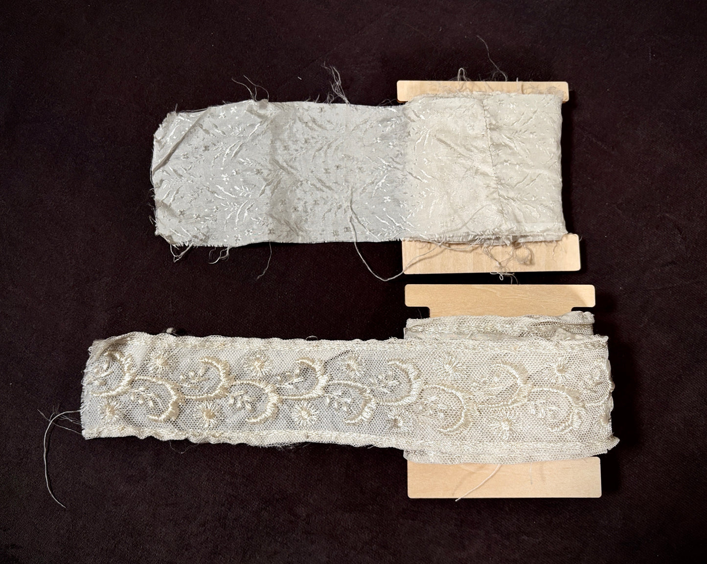 1890s Silk Jacquard Wedding Dress W/Gigot Sleeves (NOS)