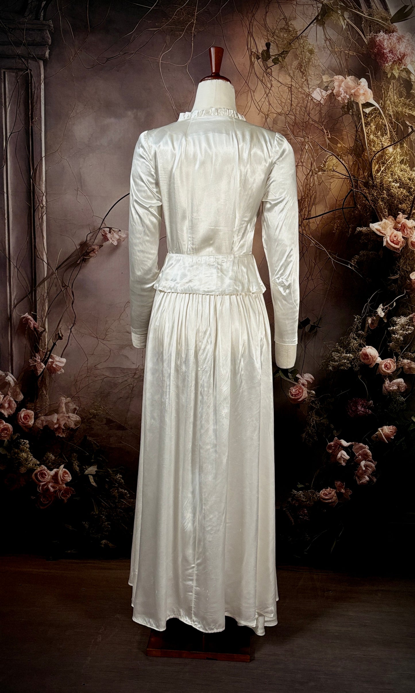 1930s Bias Cut Liquid Satin Wedding Dress