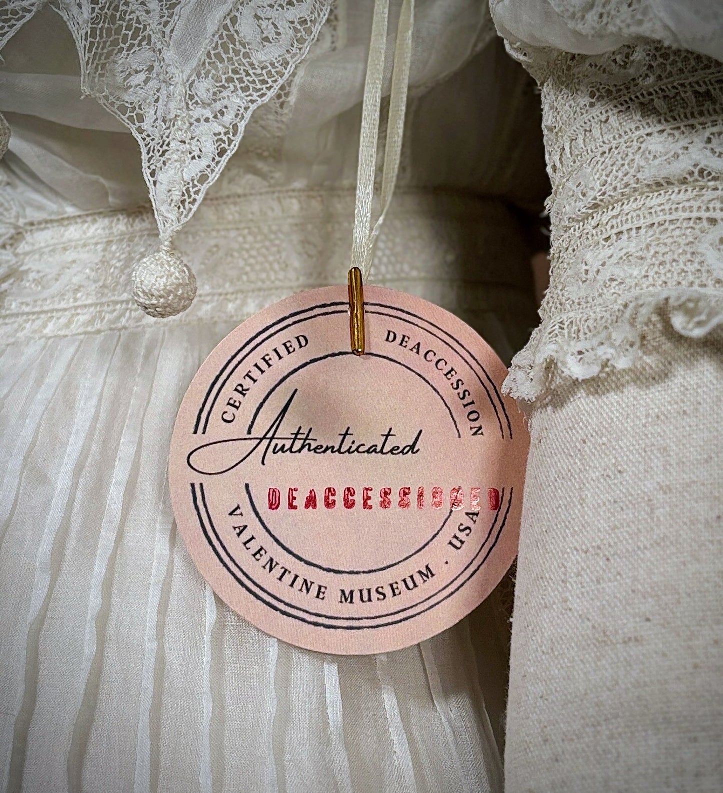 1905 Cotton Batiste Lingerie & Lace Dress W/Trailing Train “Museum Deaccession”