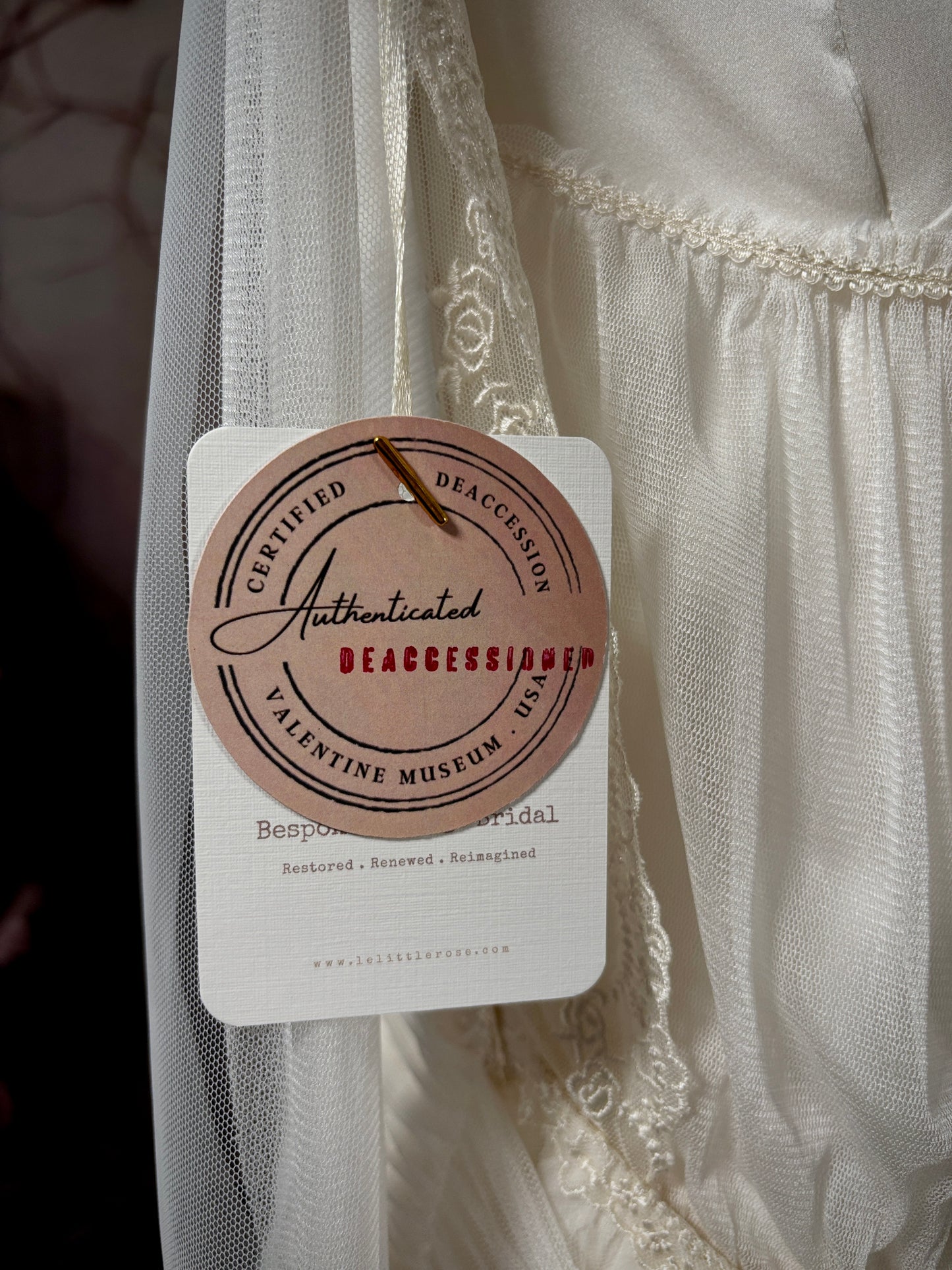 1920's Haute Couture Silk Tulle & Beaded Wedding Dress w/Juliet Veil